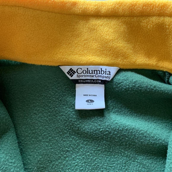 mens L Columbia full zip fleece green gold - Picture 3 of 5
